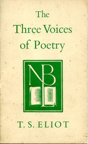 Cover of The three voices of poetry by T. S. Eliot