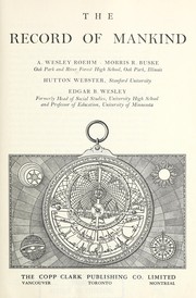 Front cover of The record of mankind by A. Wesley Roehm
