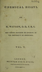 Cover of Chemical essays by Richard L. Watson Jr.