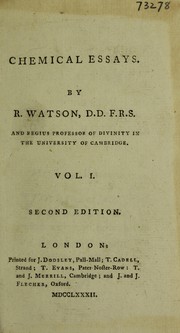 Cover of Chemical essays by Richard L. Watson Jr.