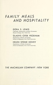 Cover of Family meals and hospitality by Lewis, Dora S.