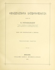 Cover of Observations astronomiques faites by B. d' Engelhardt