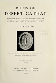 Front cover of Ruins of desert Cathay by Stein, Aurel Sir