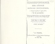 Front cover of Correspondance sur l'École impériale polytechnique, à l'usage des élèves de cette école by Unknown