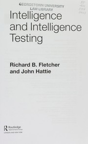 Cover of Intelligence and intelligence testing by John Hattie