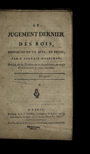 Front cover of Le jugement dernier des rois by Sylvain Mare chal