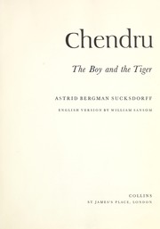 Cover of Chendru by Astrid Bergman Sucksdorff