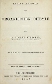 Front cover of Kurzes Lehrbuch der organischen Chemie by Adolph Strecker
