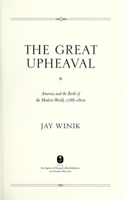 Cover of The great upheaval by Jay Winik