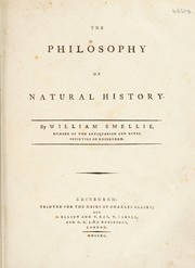 Front cover of The philosophy of natural history by Smellie, William