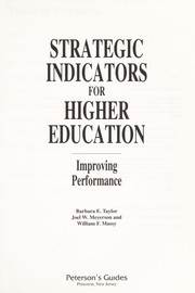 Cover of Strategic indicators for higher education by Barbara E. Taylor