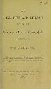 Front cover of The literature and literati of Bath by G. Monkland