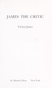Front cover of James the critic by Vivien Jones