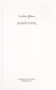 Front cover of Ogród nauk by Czesław Miłosz