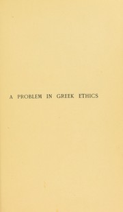 Front cover of A problem in Greek ethics by John Addington Symonds