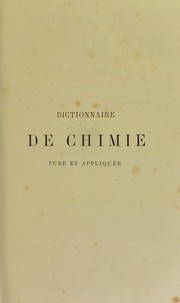 Cover of Dictionnaire de chimie pure et appliqu©♭e comprenant by Ad Wurtz