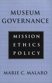 Cover of Museum governance by Marie C. Malaro