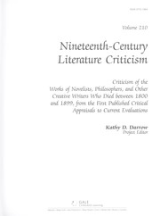 Cover of Nineteenth-century literature criticism by Kathy D. Darrow