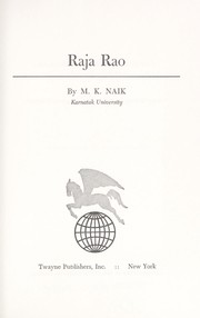 Cover of Raja Rao by M. K. Naik