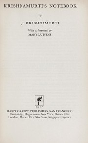 Cover of Krishnamurti's notebook by Jiddu Krishnamurti