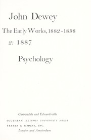 Front cover of The early works, 1882-1898 by John Dewey
