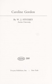 Cover of Caroline Gordon by W. J. Stuckey