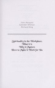 Cover of Spirituality in the workplace by Joan Marques
