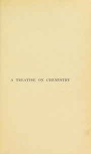 Front cover of A treatise on chemistry by Henry E. Roscoe