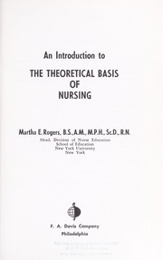 Front cover of An introduction to the theoretical basis of nursing by Martha E. Rogers