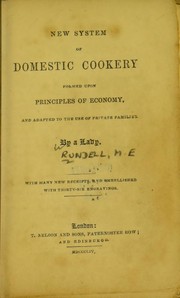 Cover of A new system of domestic cookery by Maria Eliza Ketelby Rundell
