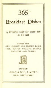 Cover of 365 breakfast dishes by Lincoln, Mary Johnson Bailey "Mrs. D. A. Lincoln,"