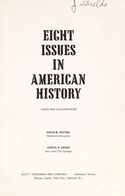 Front cover of Eight issues in American history by David Morris Potter