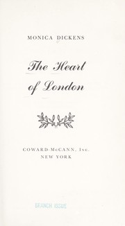 Front cover of The heart of London by Monica Dickens
