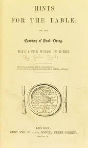 Cover of Hints for the table by John Timbs