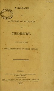 Front cover of A syllabus of a course of lectures on chemistry by Sir Humphry Davy