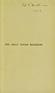 Front cover of The great Indian religions by Bettany, G. T.