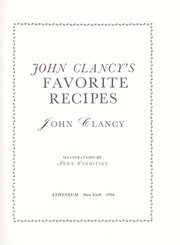 Cover of John Clancy's favorite recipes by John Clancy