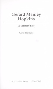 Front cover of Gerard Manley Hopkins by Gerald Roberts