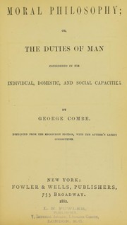 Front cover of Moral philosophy by George Combe