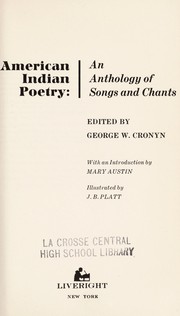 Front cover of American Indian poetry by George W. Cronyn
