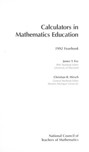 Front cover of Calculators in mathematics education by James T. Fey