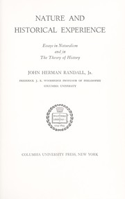 Cover of Nature and historicalexperience by John Herman Randall