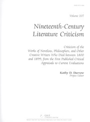 Cover of Nineteenth-century literature criticism by Kathy D. Darrow