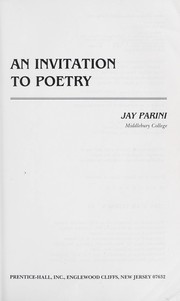 Front cover of An invitation to poetry by Jay Parini