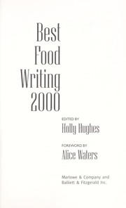 Cover of Best food writing 2000 by Holly Hughes
