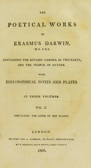 Front cover of The poetical works of Erasmus Darwin by Erasmus Darwin