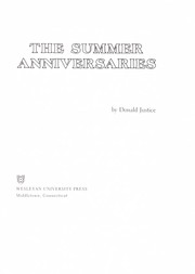 Cover of The summer anniversaries by Justice, Donald Rodney