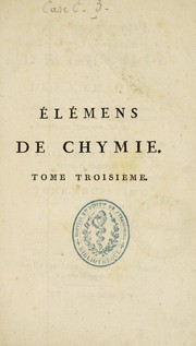 Cover of El©♭mens de chymie by Chaptal, Jean-Antoine-Claude comte de Chanteloup