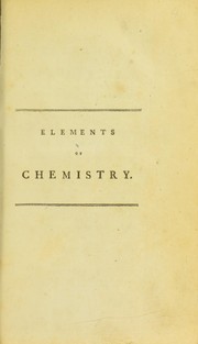 Cover of Elements of chemistry by Antoine Laurent Lavoisier