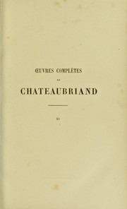 Cover of Oeuvres compl©·tes by François-René de Chateaubriand